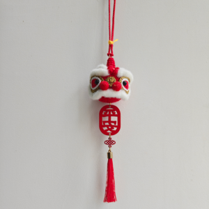 Handmade Chinese Style Woven Lion Charm – A Symbol of Courage & Protection for Car, Bag & Home Decor
