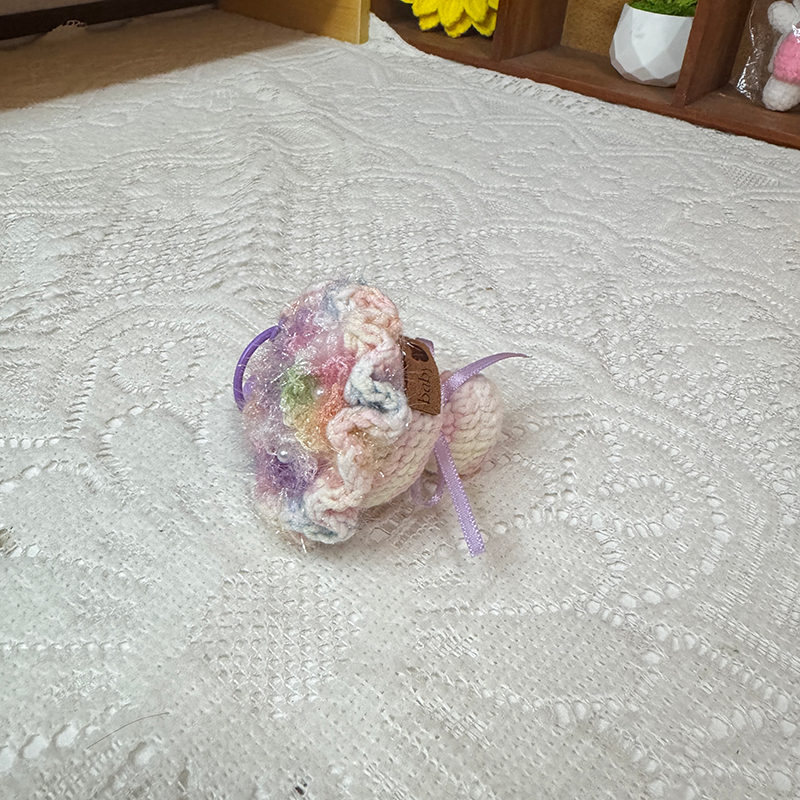 Mini Hand Crochet Bouquet Pendant, Unique Everlasting Flower Bag Charm Keychain
